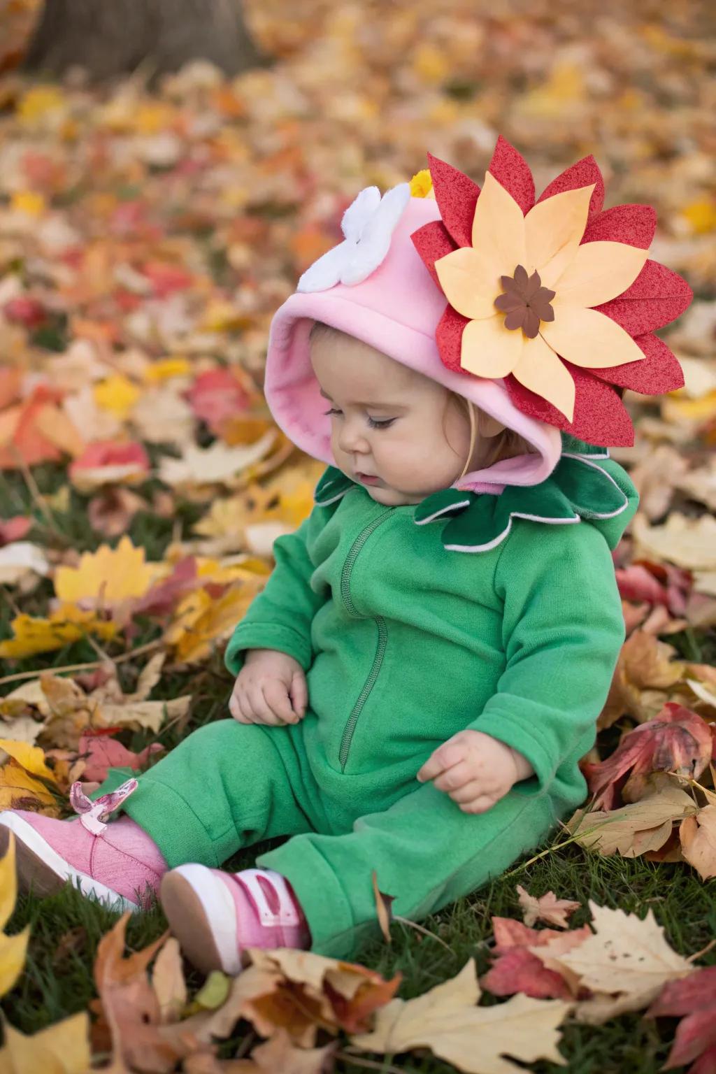 A blooming flower costume ideal for All Hallows' Eve.
