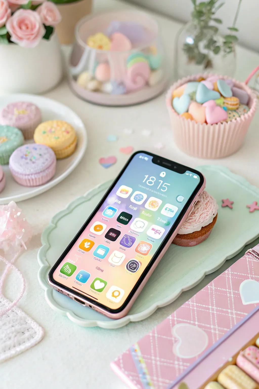 Pastel colors bring a soft and calming touch to your home screen.