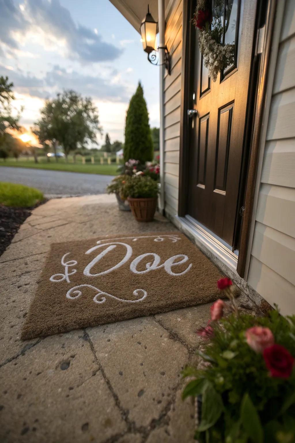 Invite guests with a bespoke, hand-painted doormat that displays your individual flair.
