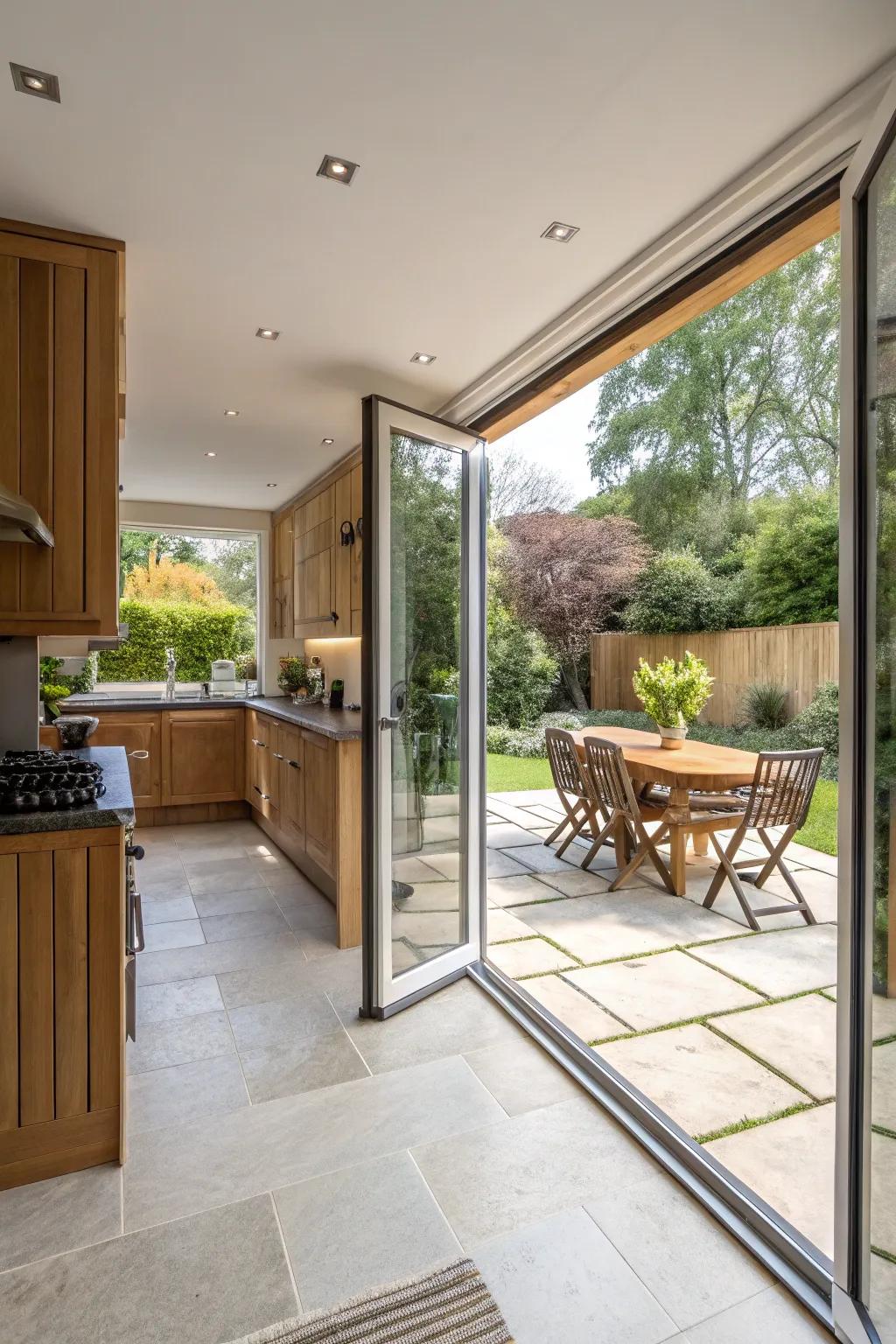 Effortlessly merge your indoor kitchen space with your outdoor patio.