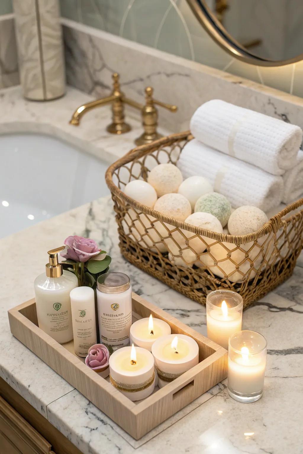 De-stress with a lavish at-home spa day present assortment.