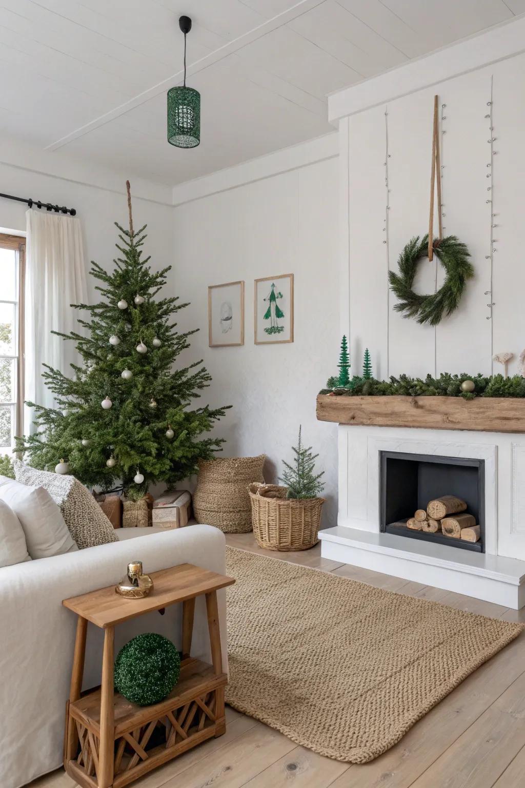 Nordic simplicity enhanced with Christmas refinement.