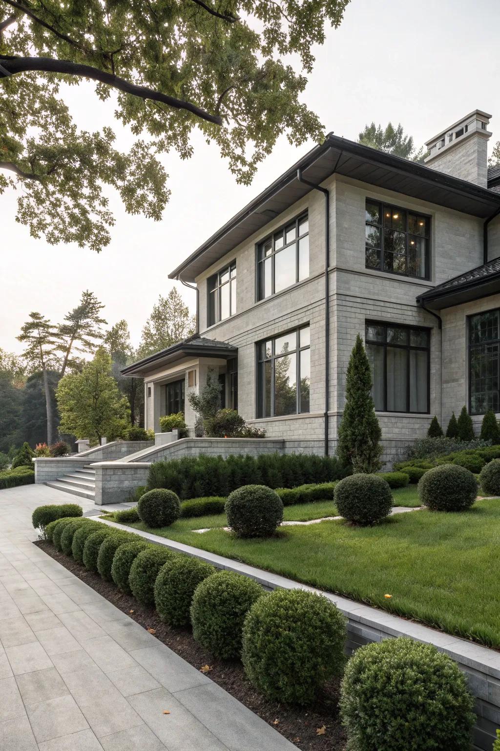 Gray is a versatile choice that complements modern exteriors.