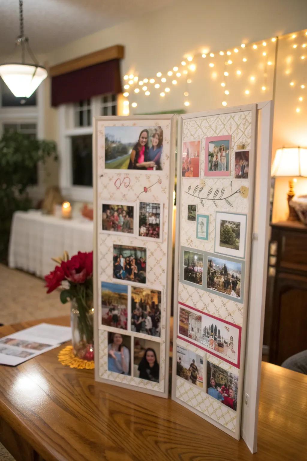 A tri-fold board provides ample space to showcase graduation memories.