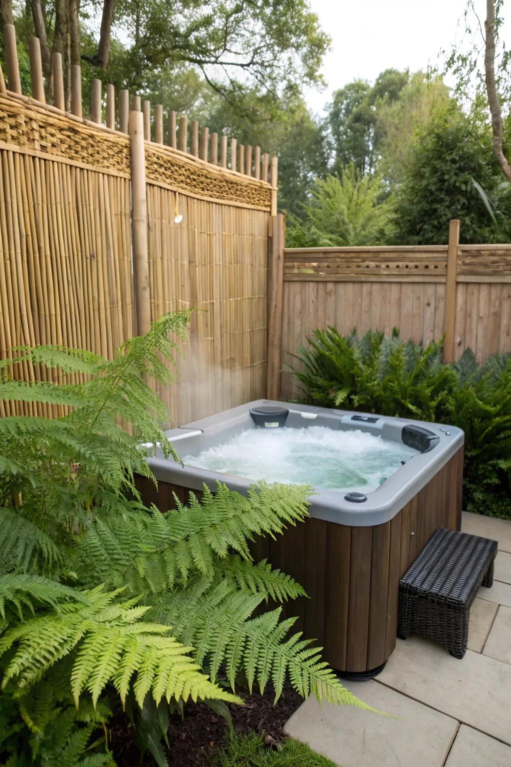 Bamboo screens provide a naturally beautiful method of ensuring privacy.