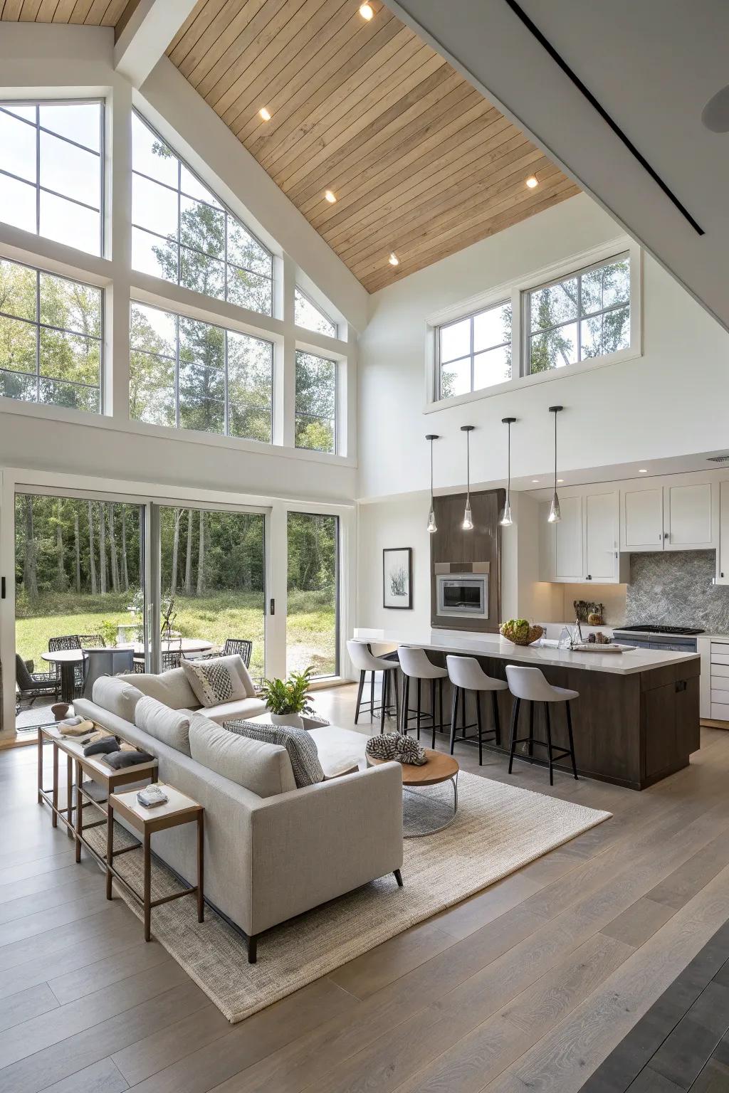 A seamless transition between kitchen and living space for a harmonious flow.