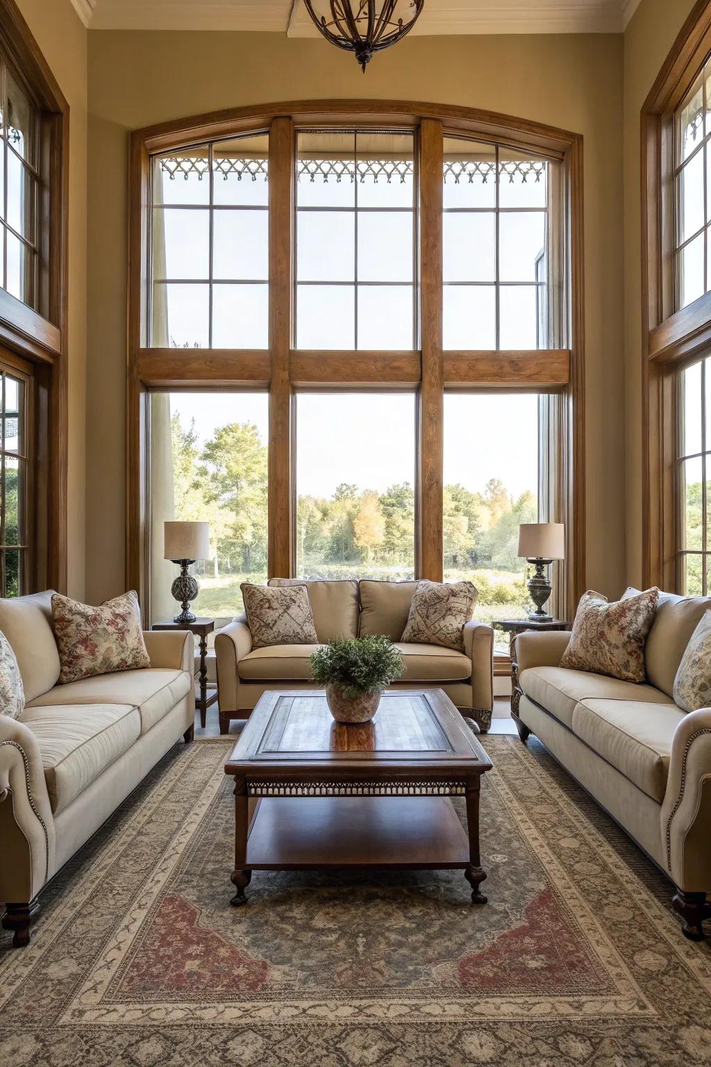 A symmetrical arrangement that promotes conversation and sophistication.