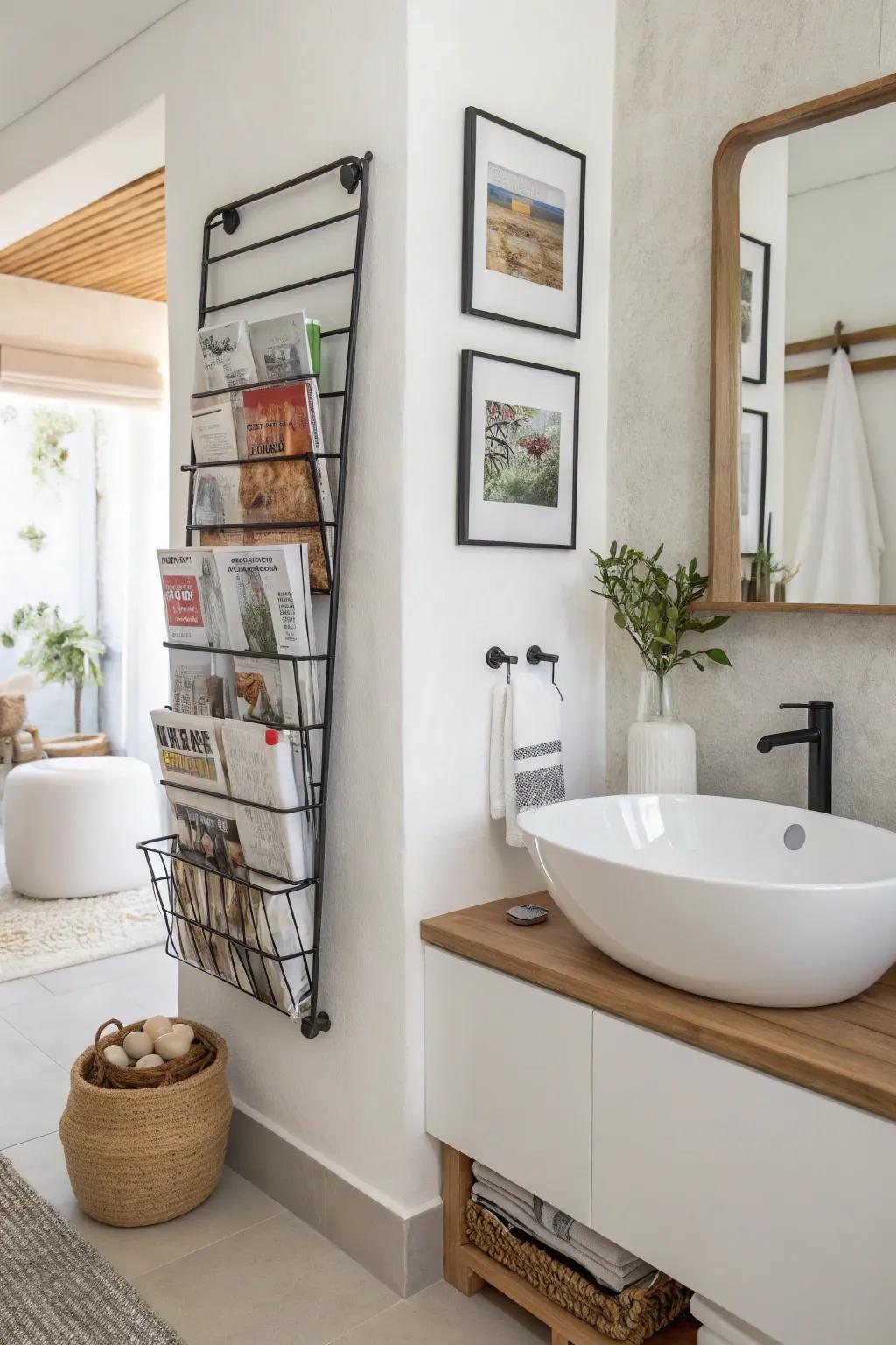 Wall-mounted racks bring order and style.