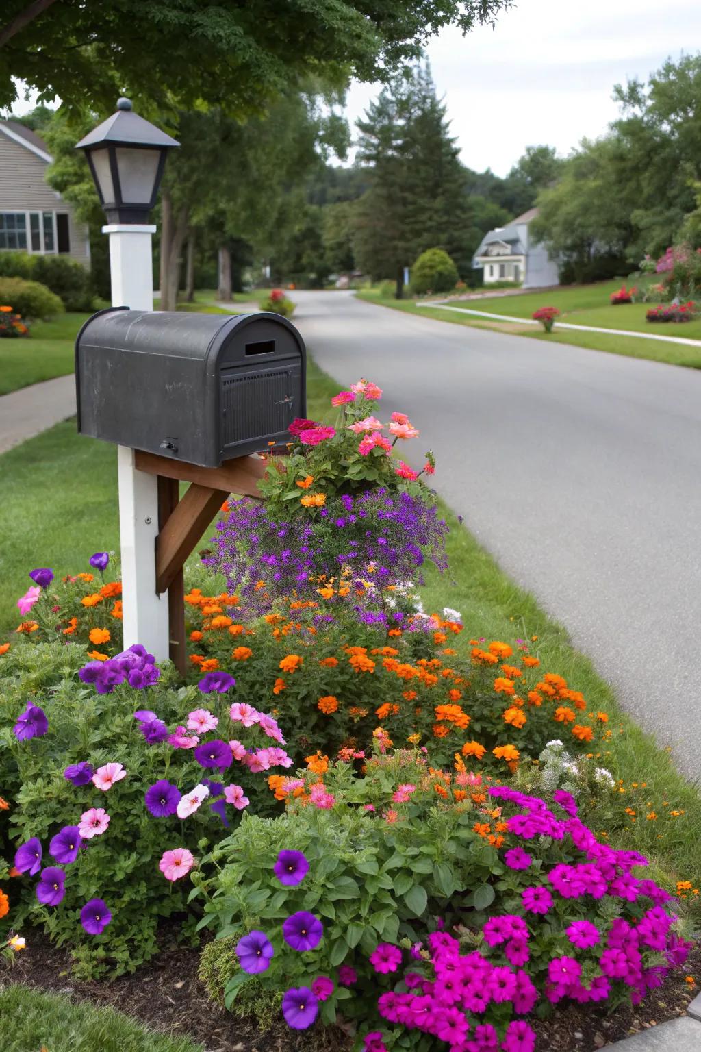 Vibrant flower beds can turn your mailbox into a stunning focal point.