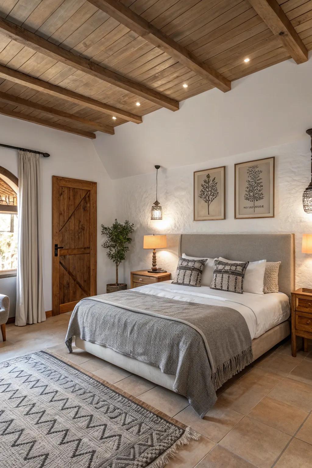 A tranquil master bedroom with a soothing neutral color scheme.