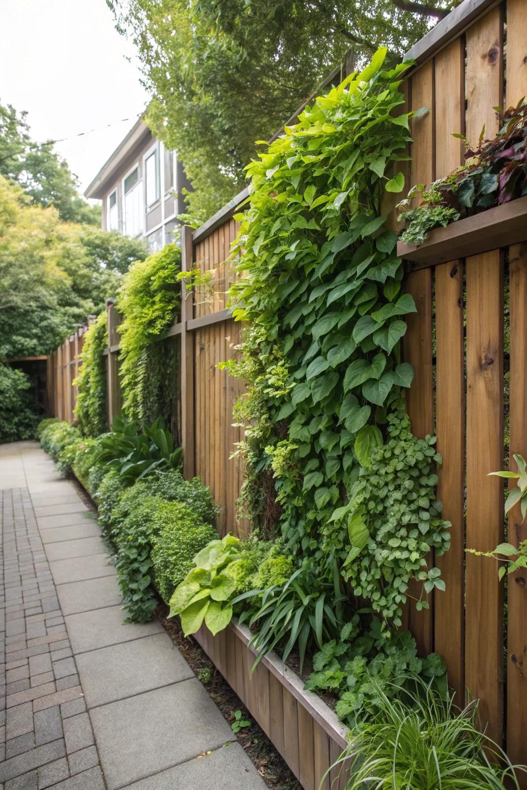 A vertical garden brings nature closer to your living space.