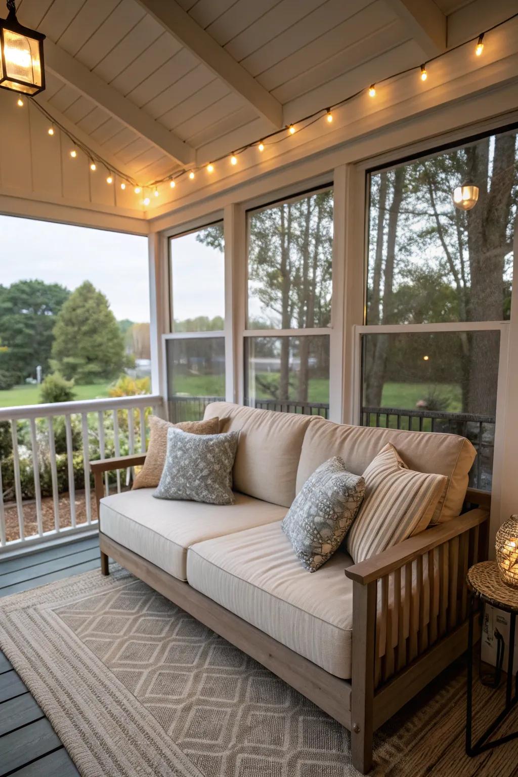 An inviting nook with cushioned seating