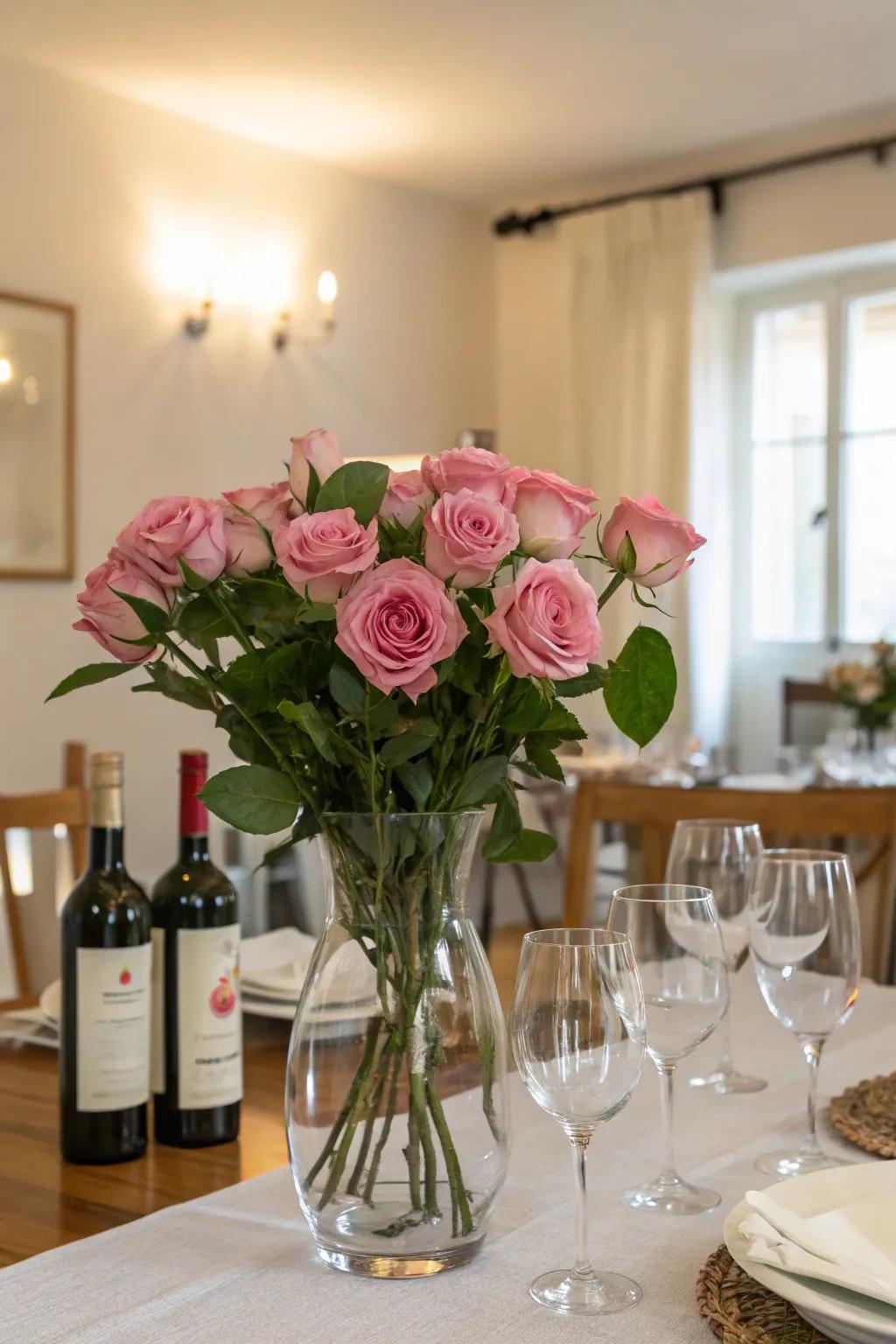Botanical compositions introduce a refined grace to wine tables.
