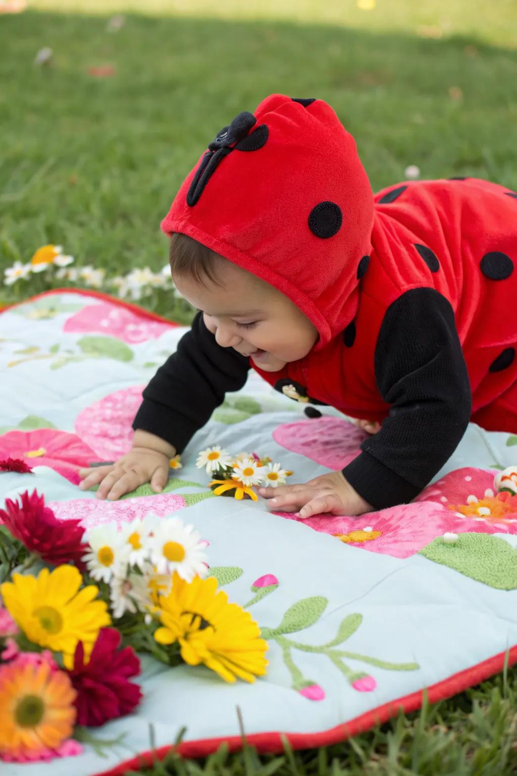 A spot-on ladybug costume perfect for All Hallows' Eve.
