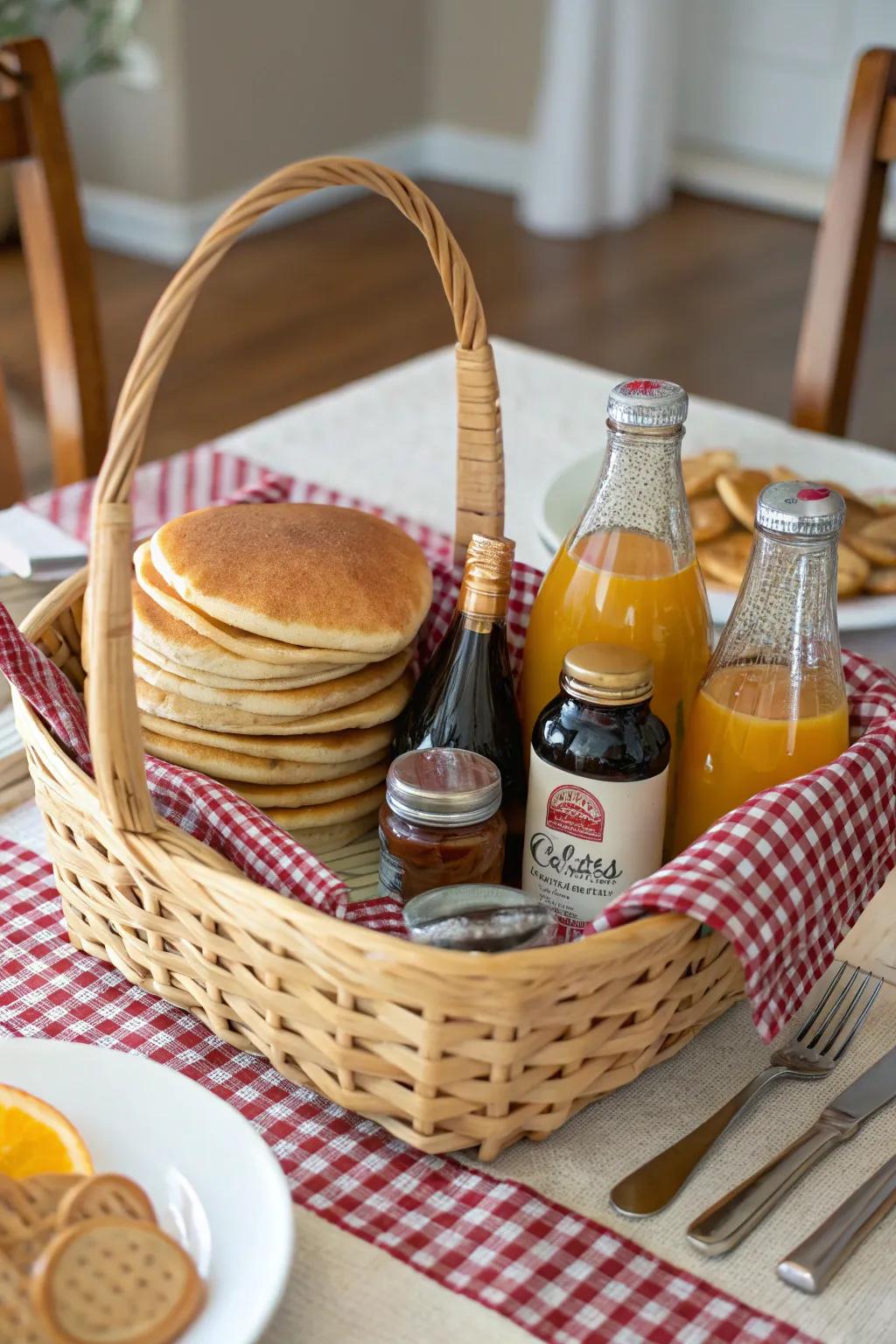 Delight in a cozy brunch with a themed basket.