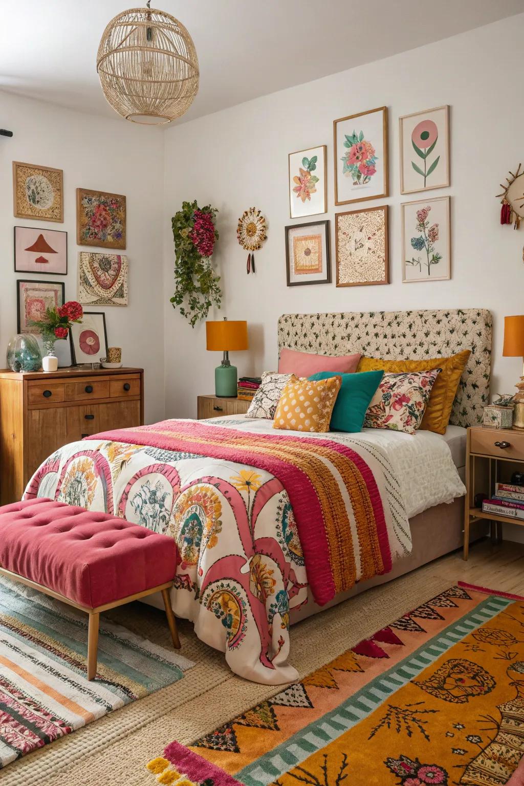 Eclectic decor adds personality and charm to your bedroom.