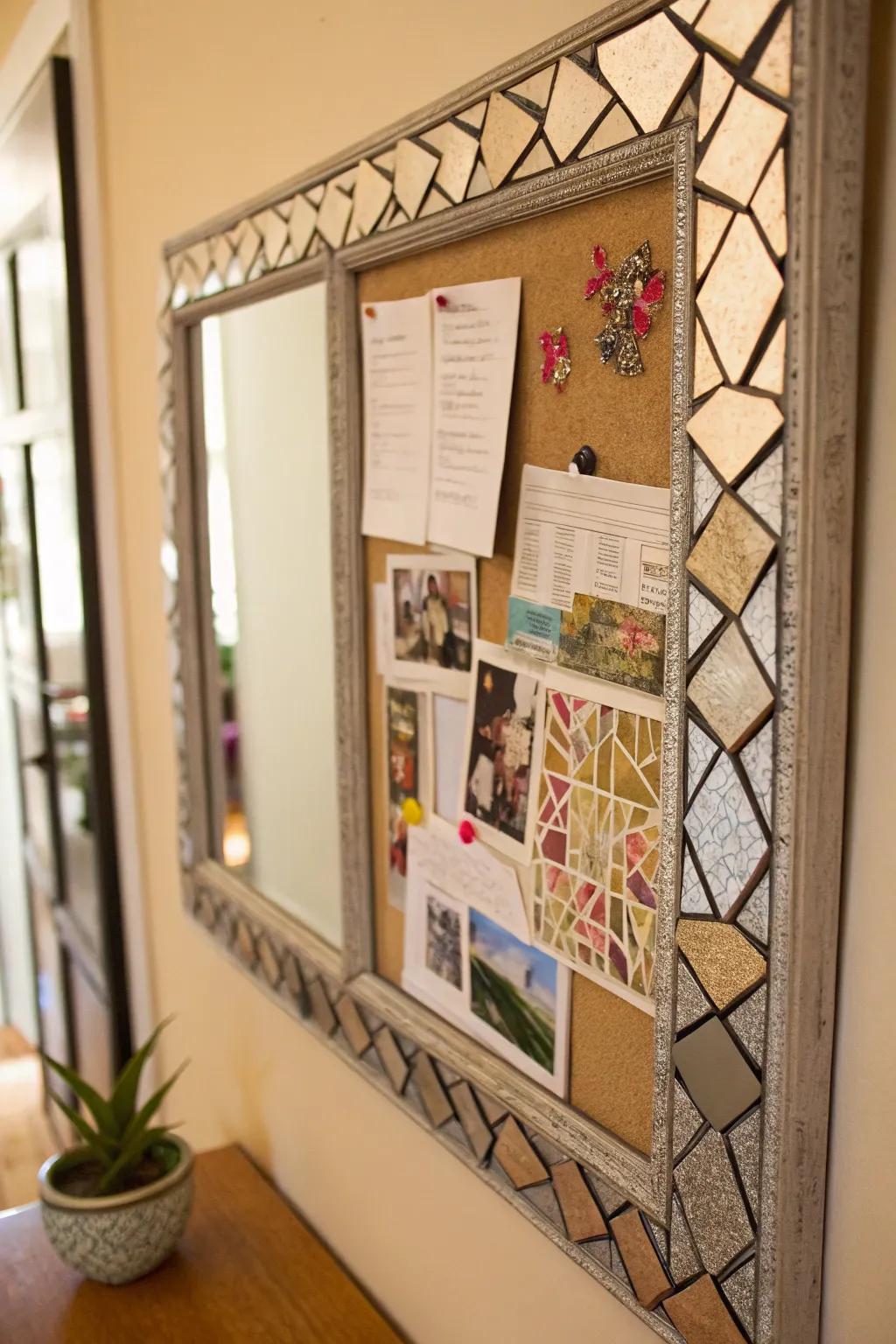 A mirror magnet board is both stylish and practical.