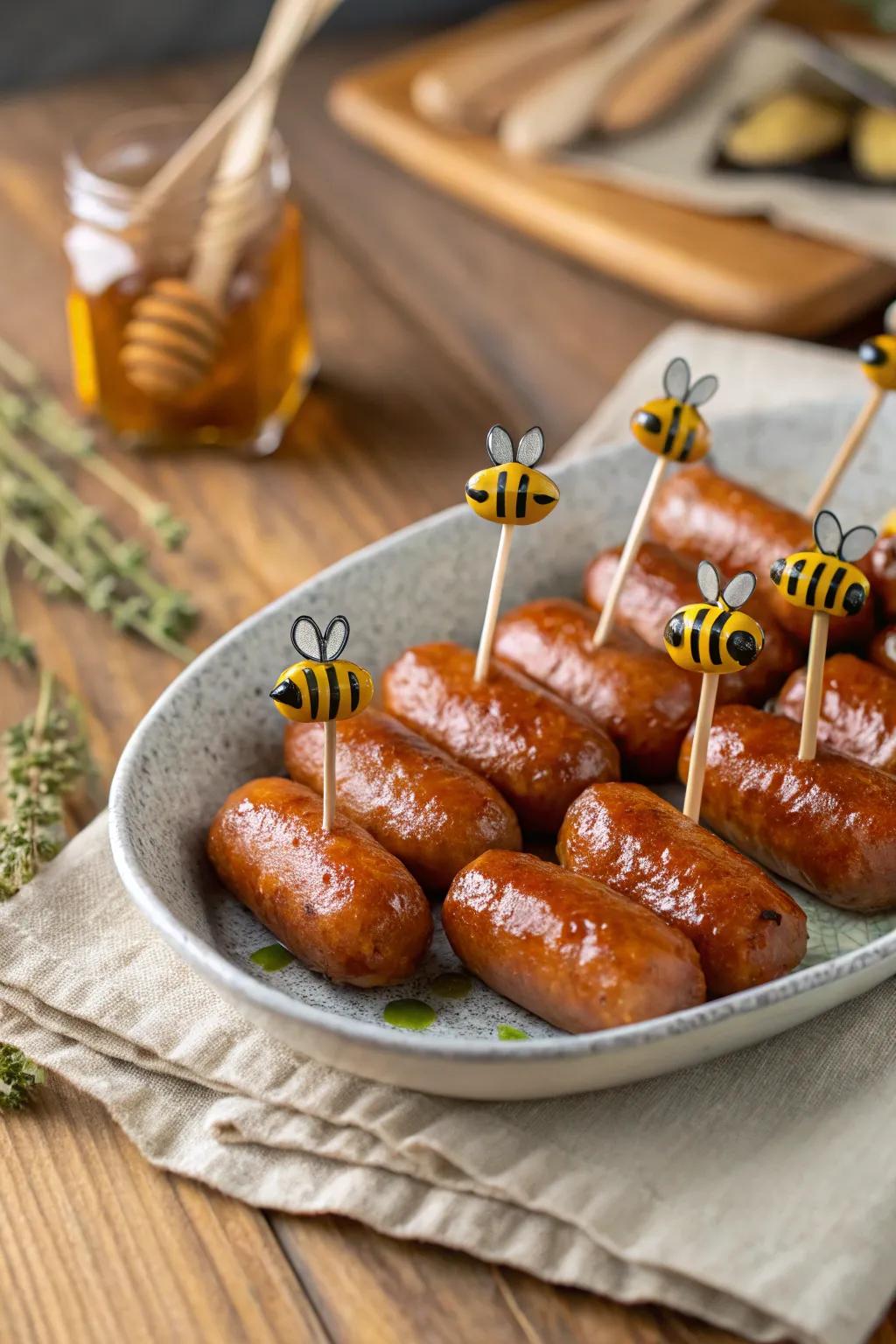 Savory bee bites, a delightful surprise for your guests.