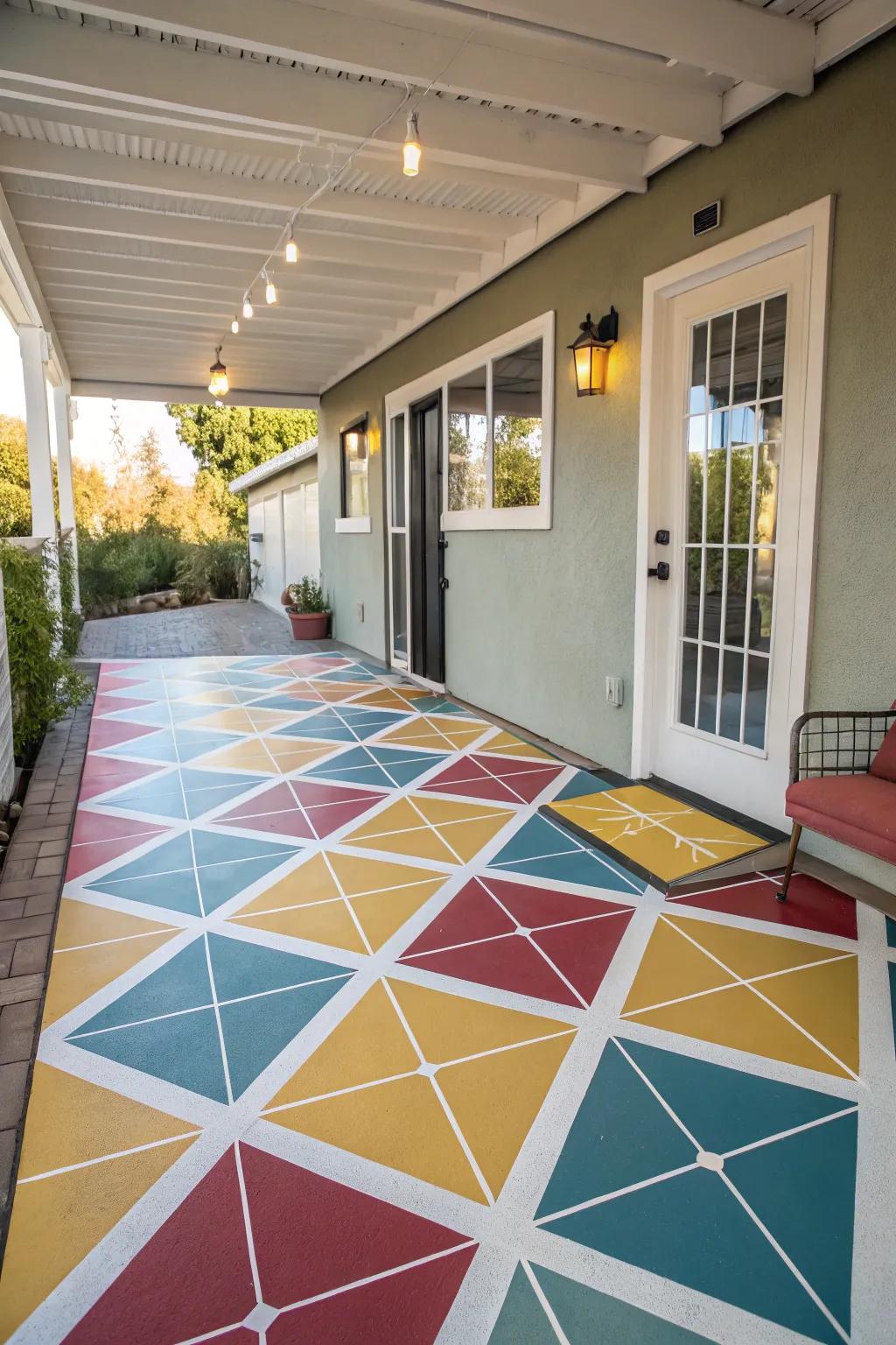 A painted floor can dramatically change the look of your patio.