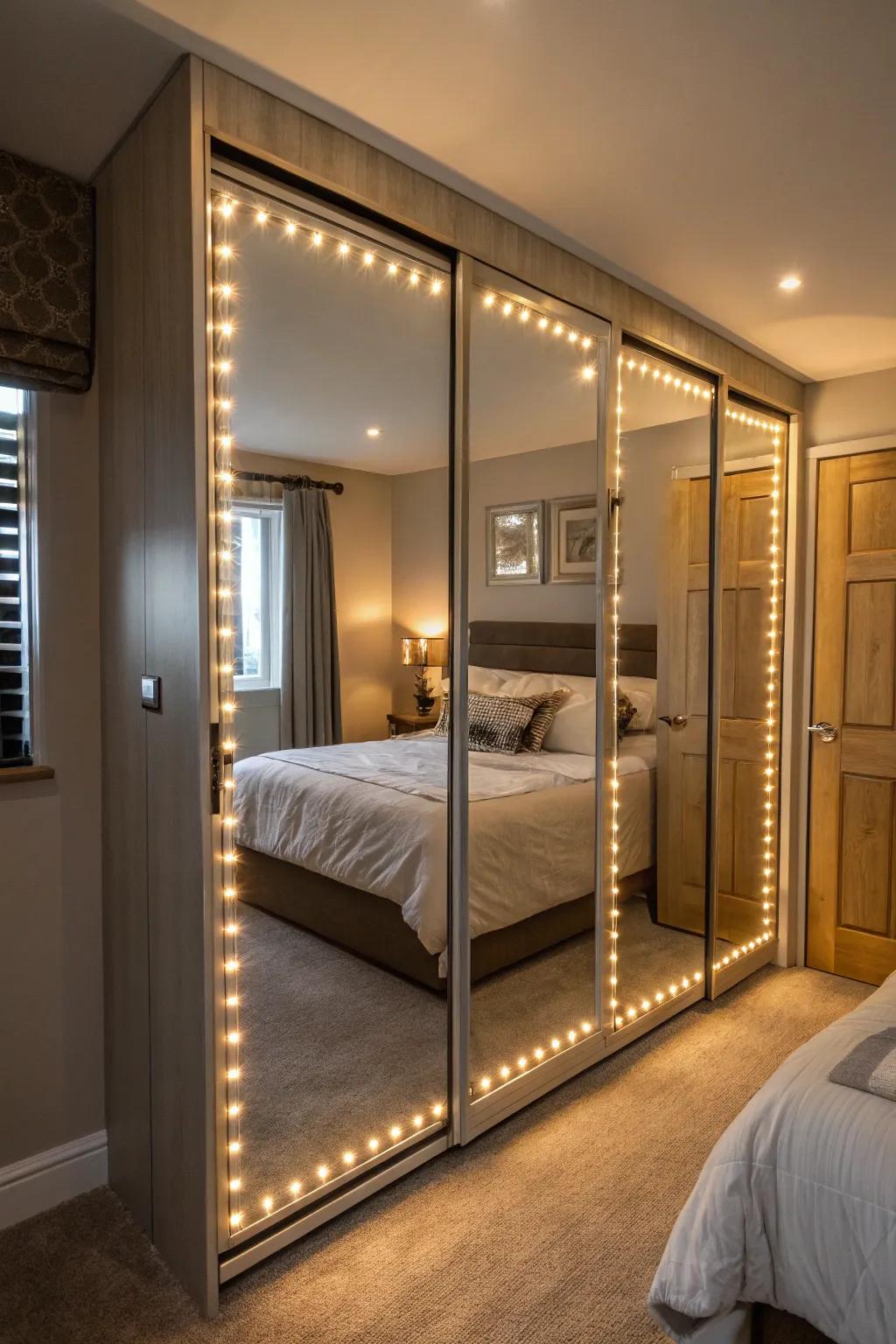Strip illumination intensifies atmosphere and extends a welcoming luminescence.