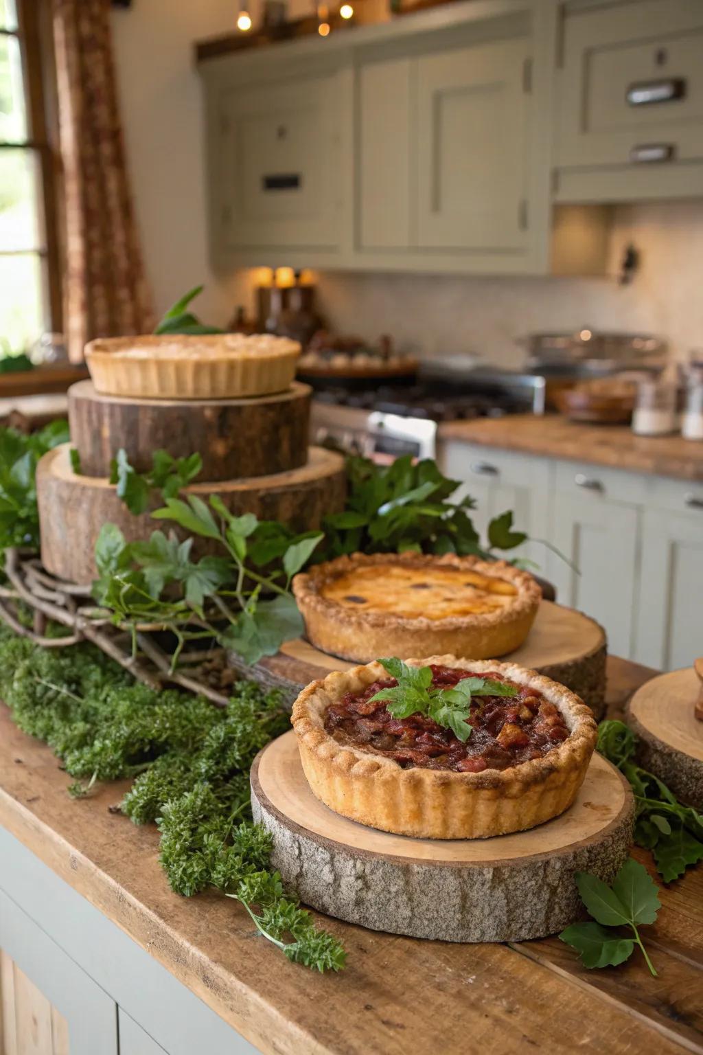 Rustic pies that bring warmth and charm.