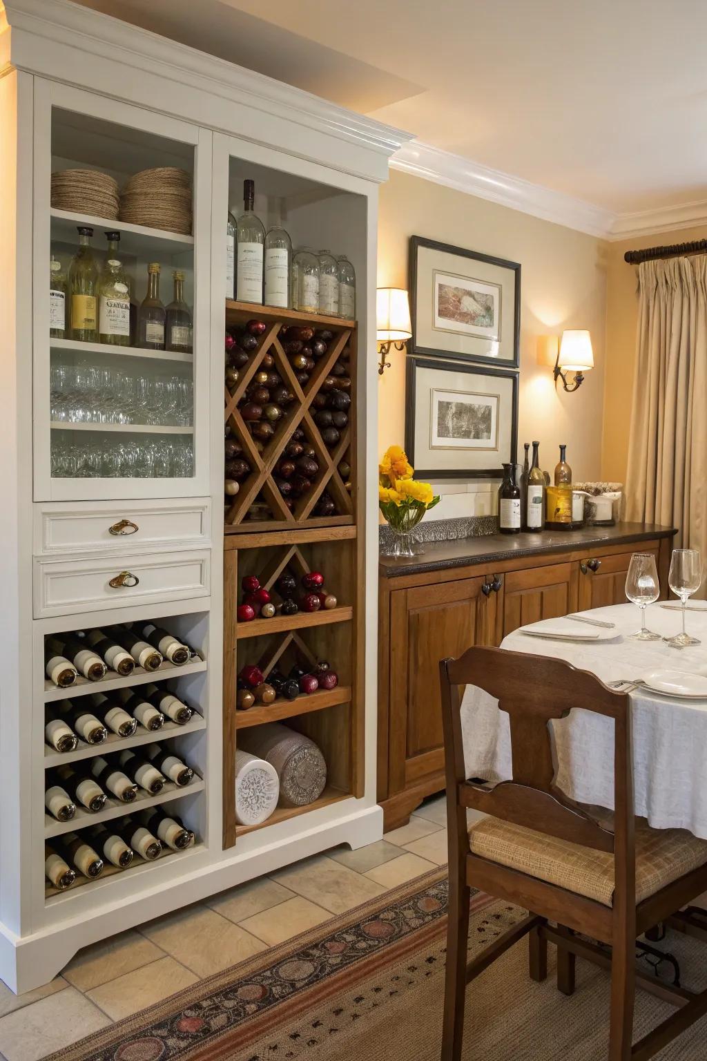 Wine cabinets can be versatile storage solutions beyond just wine.