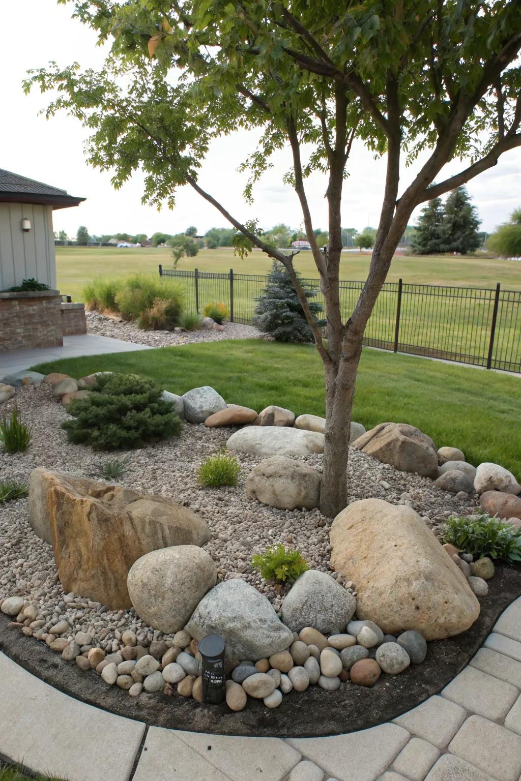 Rock gardens offer a low-maintenance and visually appealing landscape.