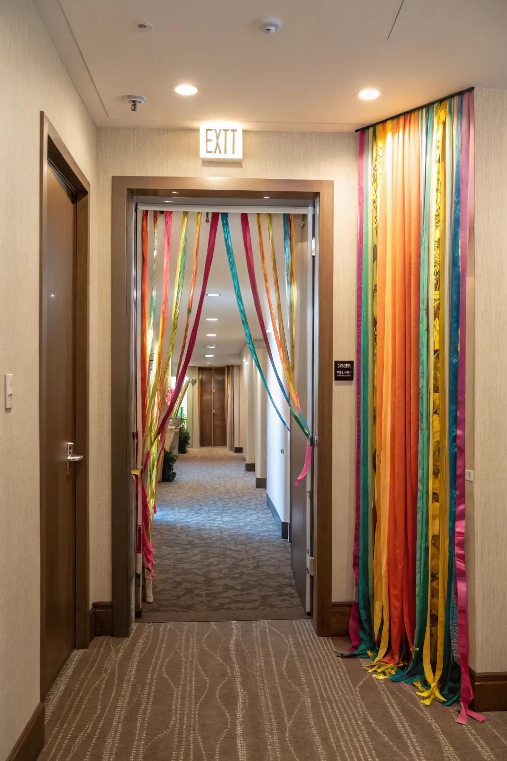 Enliven with a playful and celebratory entrance featuring ribbons.