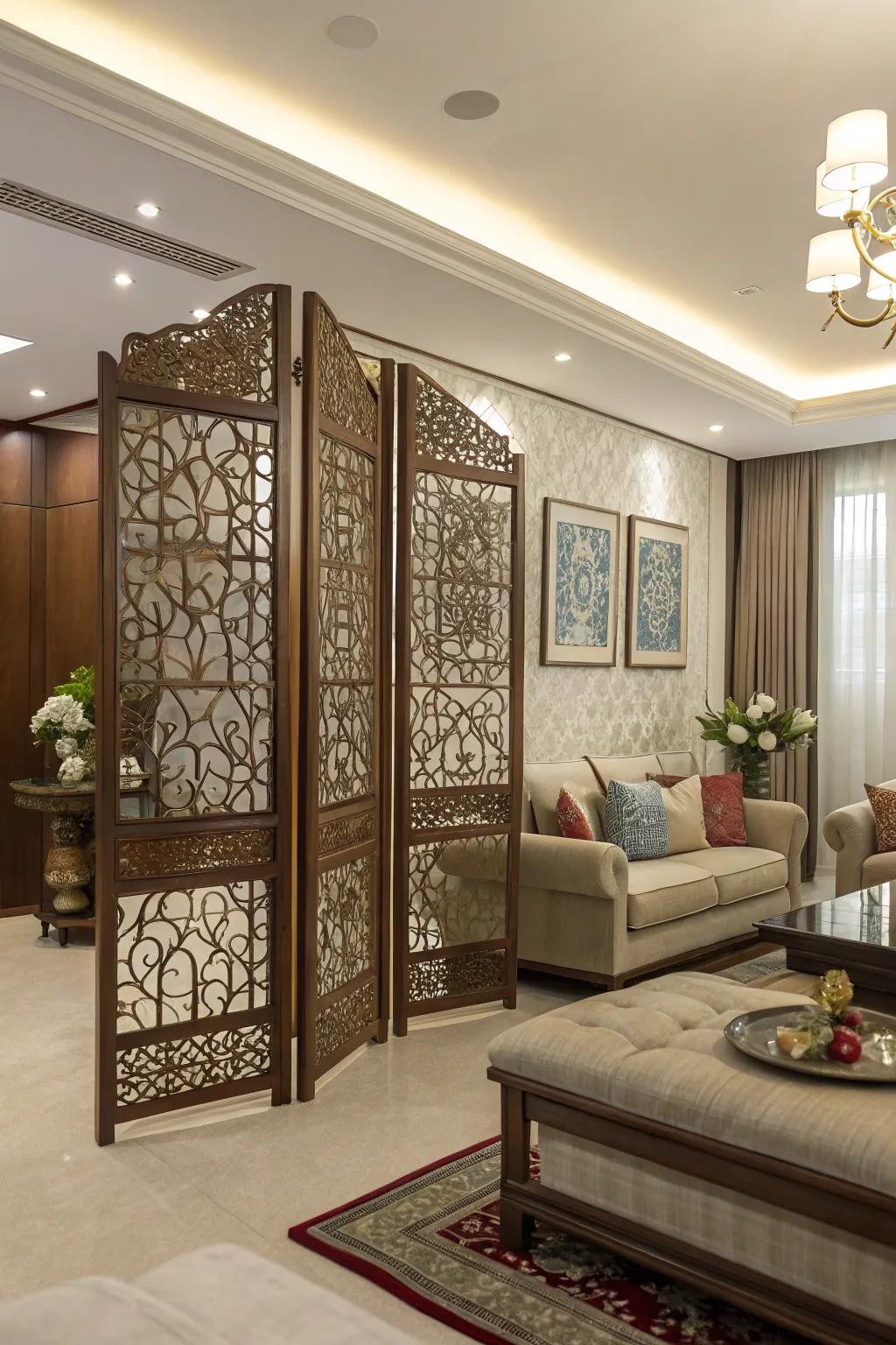 Divide and define areas using a stylish partition.