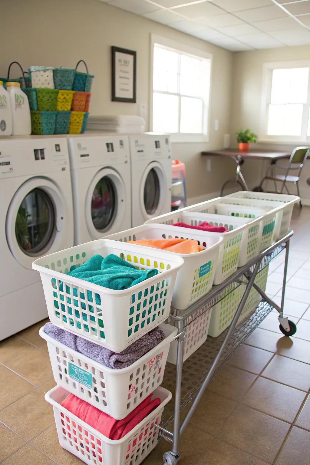 A well-arranged laundry timetable maintains clothes in circulation.