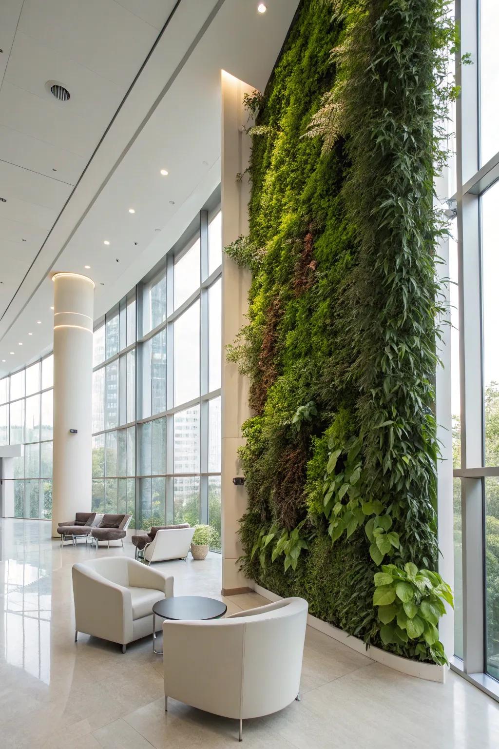 Vertical gardens bring life and color into modern homes.