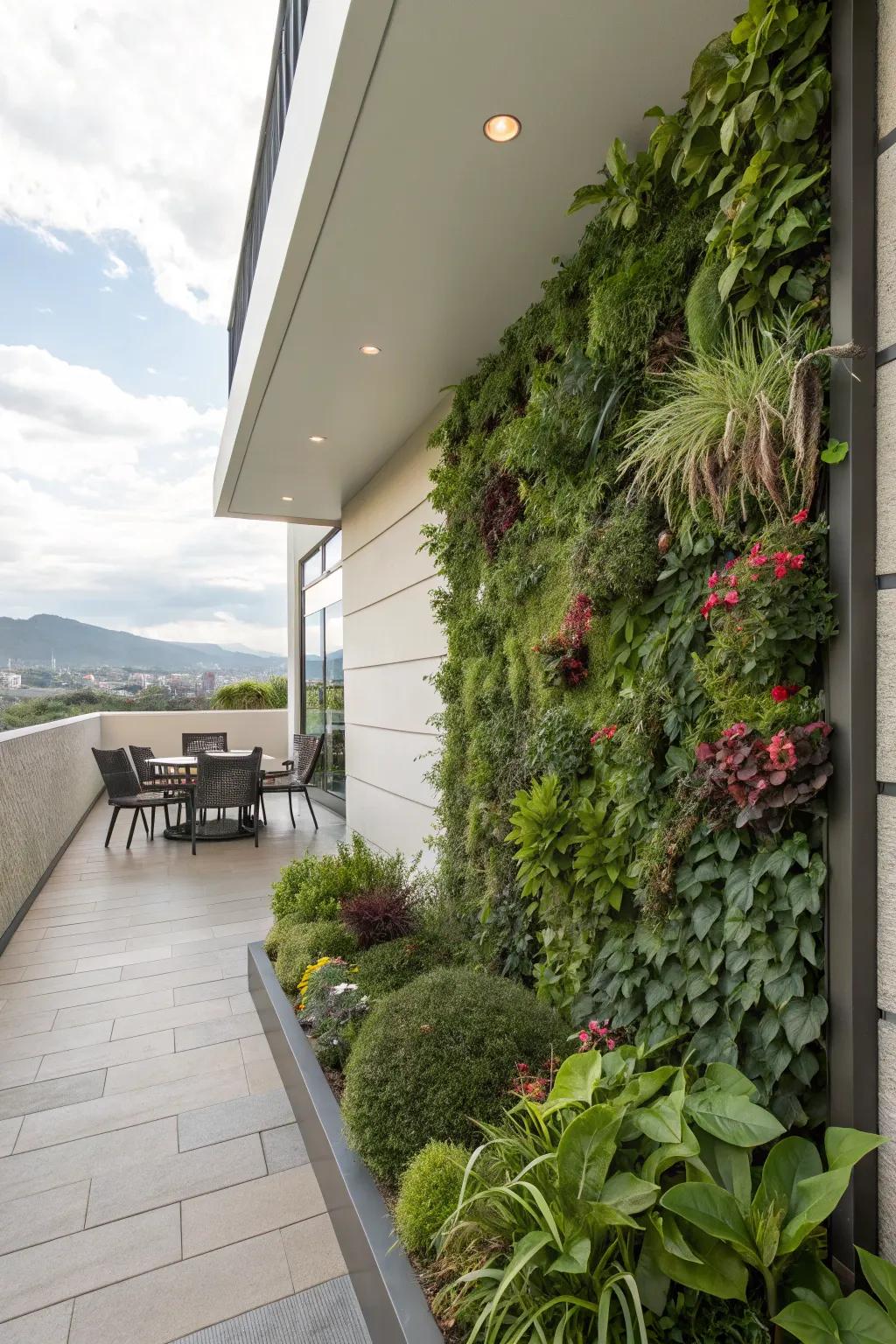 Vertical gardens are perfect for adding lush greenery in limited spaces.