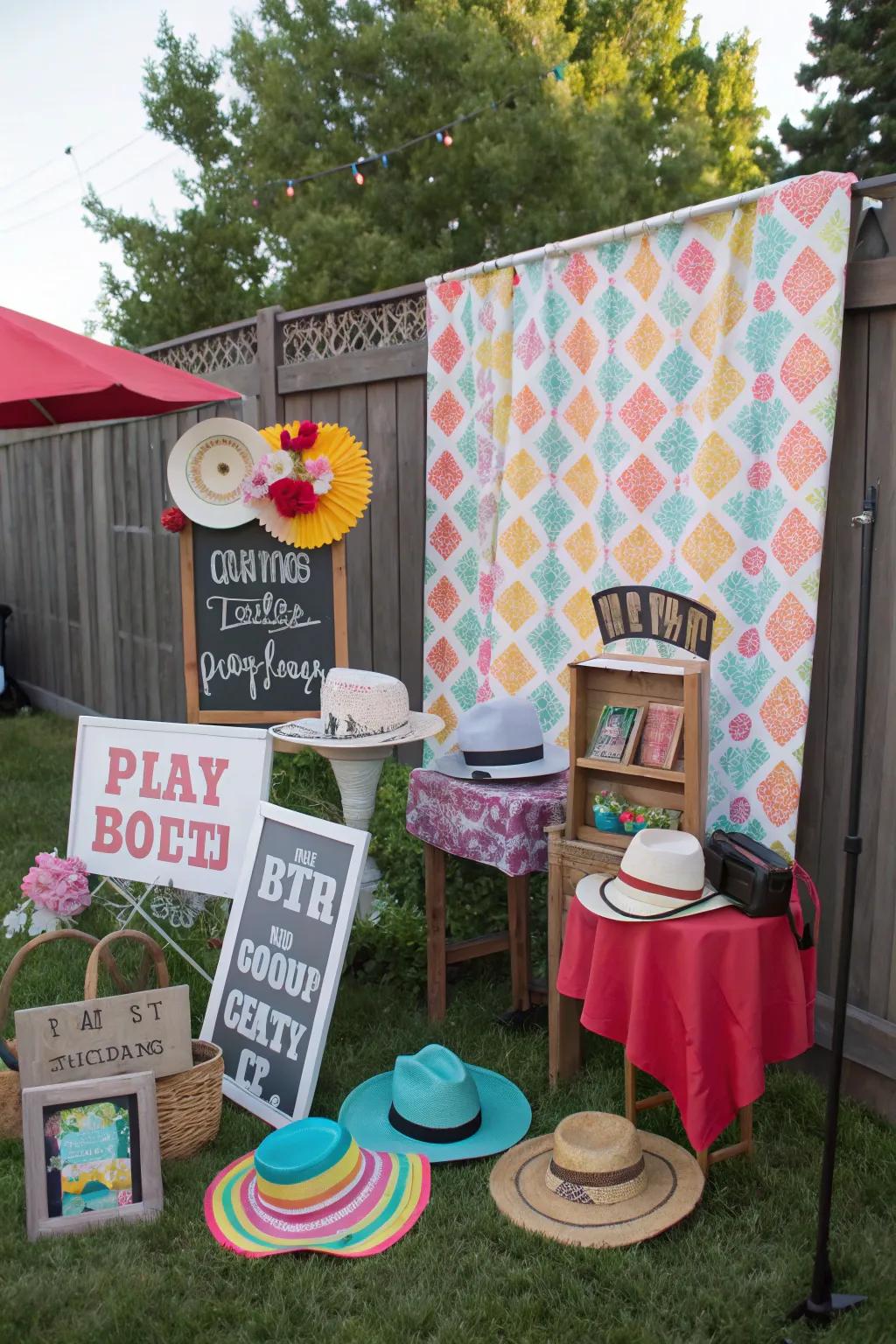 A do-it-yourself photographic space contributes amusement and ingenuity to your celebration.