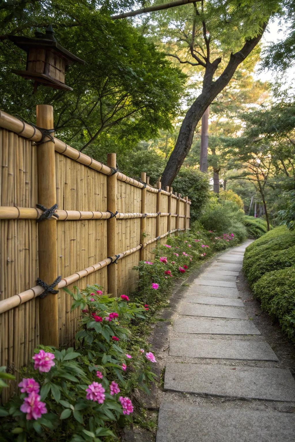 Bamboo fences provide a zen-like, eco-friendly atmosphere.