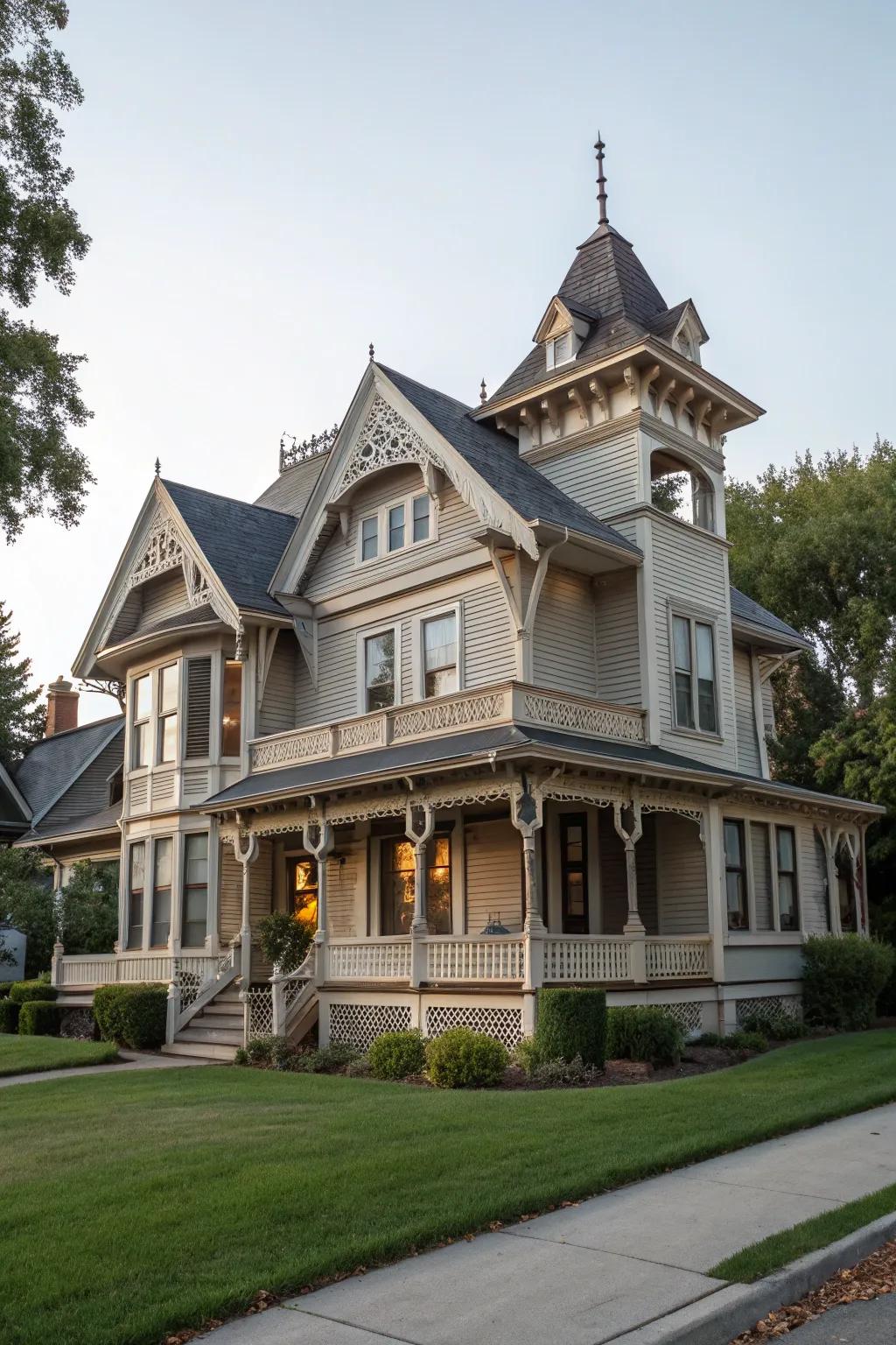 Victorian-style home with an ornate shed dormer.