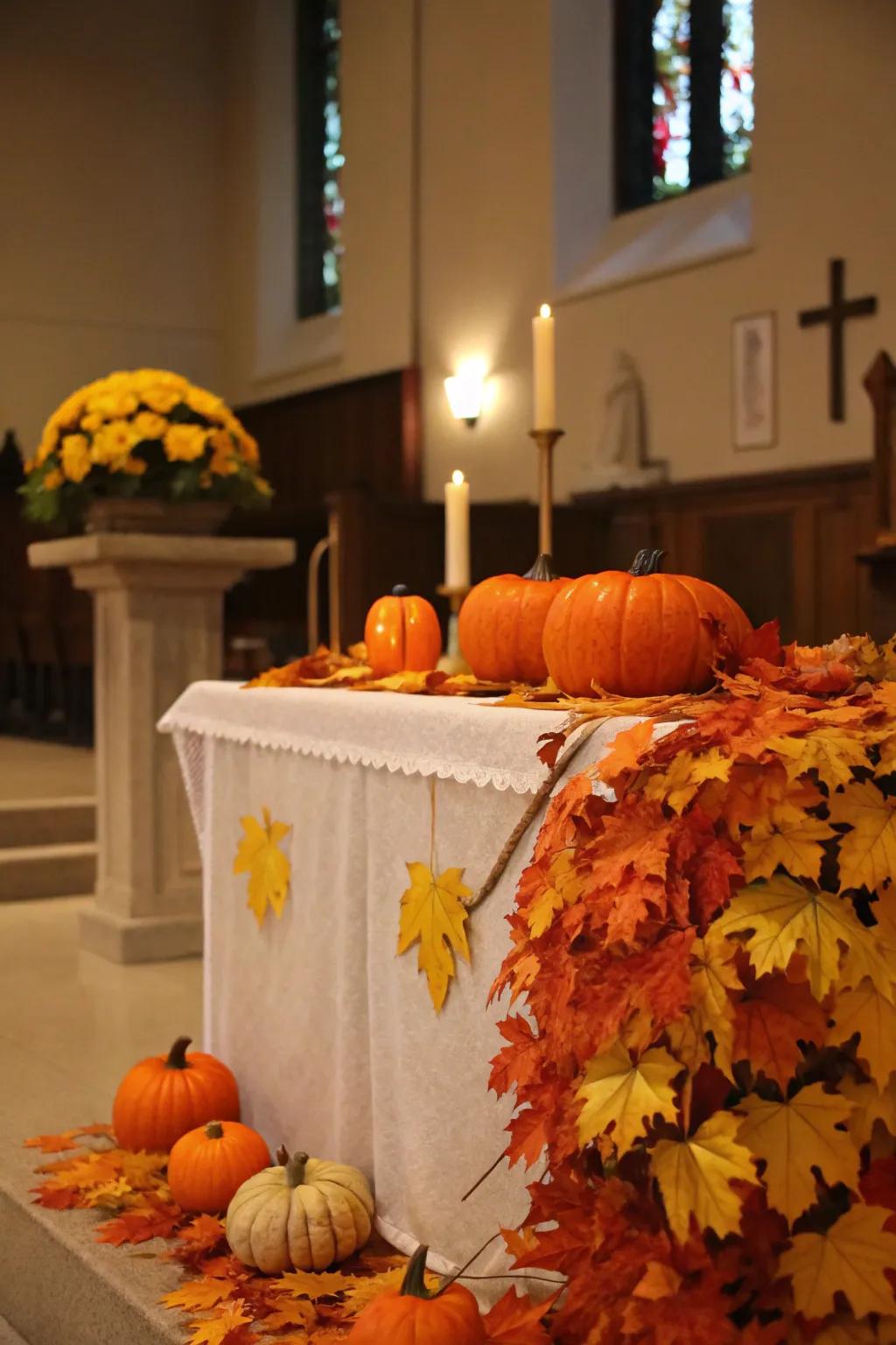 Reflect the seasons with themed altar decorations.