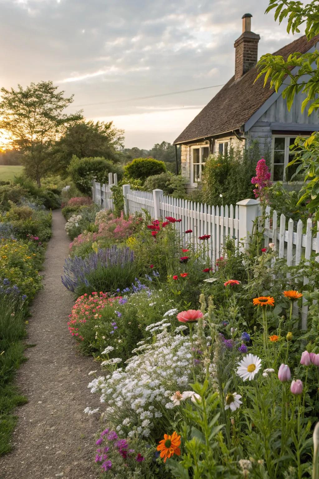 A cottage garden border exudes charm and coziness.