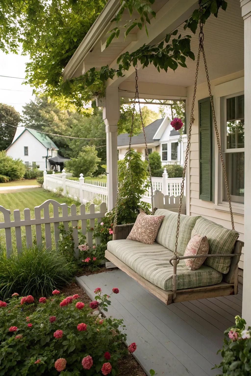 Swing into relaxation with a porch swing.