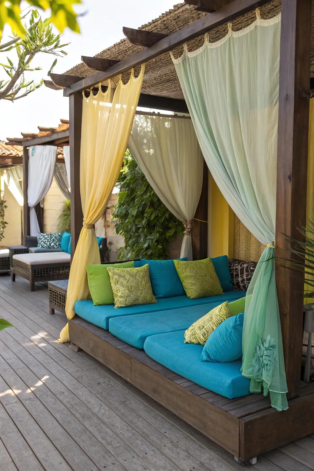 Outdoor fabrics can add comfort and style to your patio.