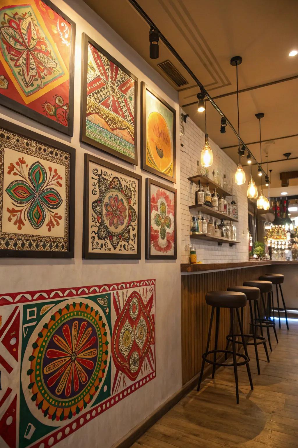 Cultural heritage art enriches your bar with global stories.