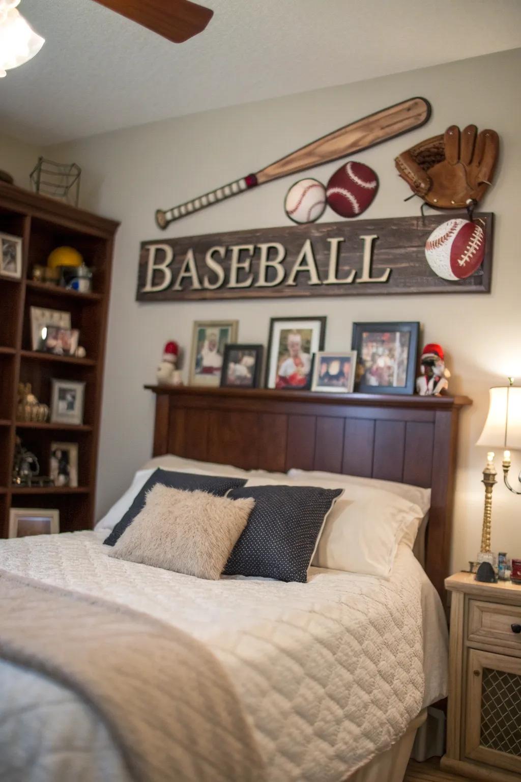 Make it personal with a custom baseball-themed sign.