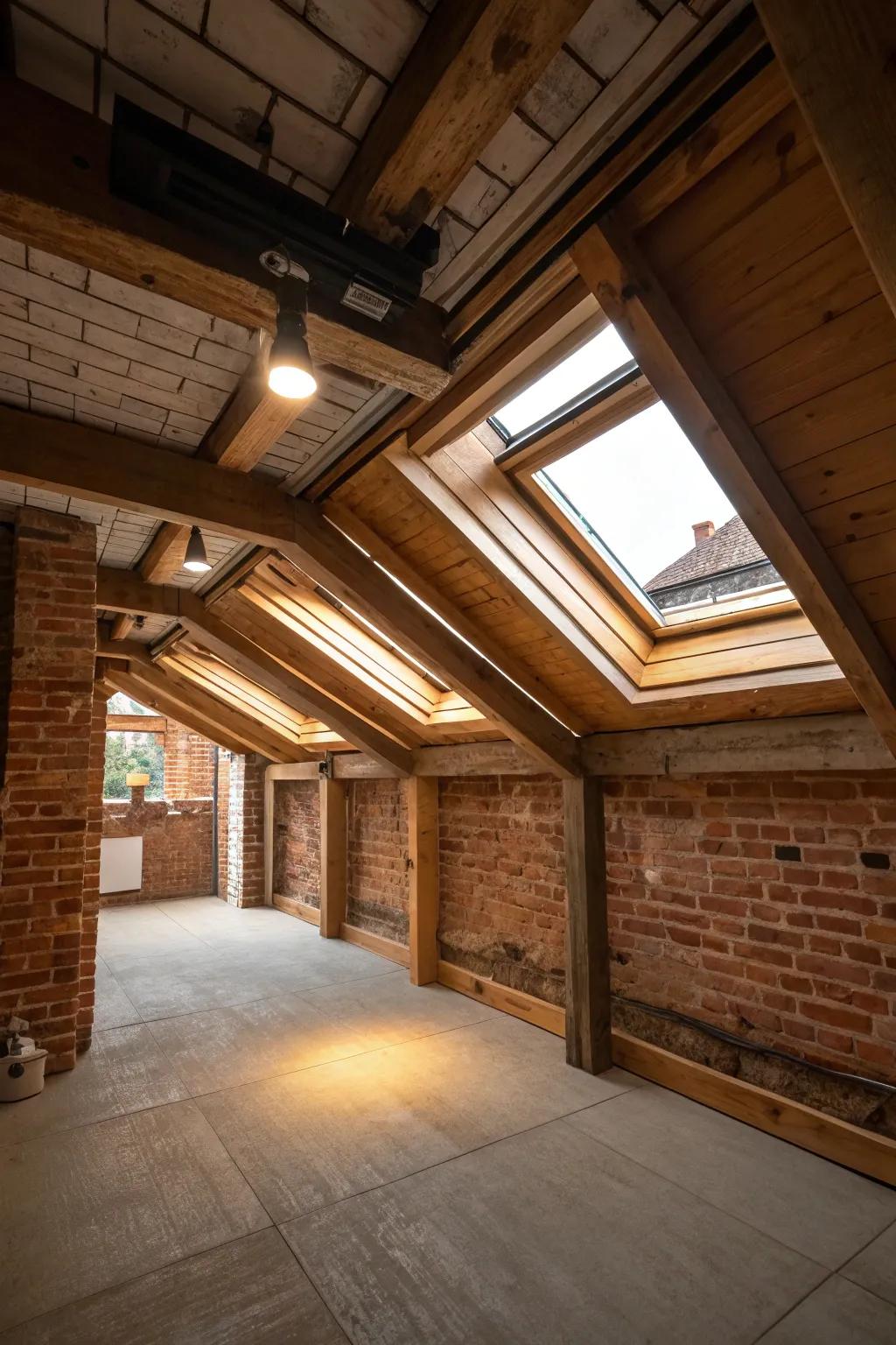 Operable skylights are a stunning way to enhance ventilation and lighting.