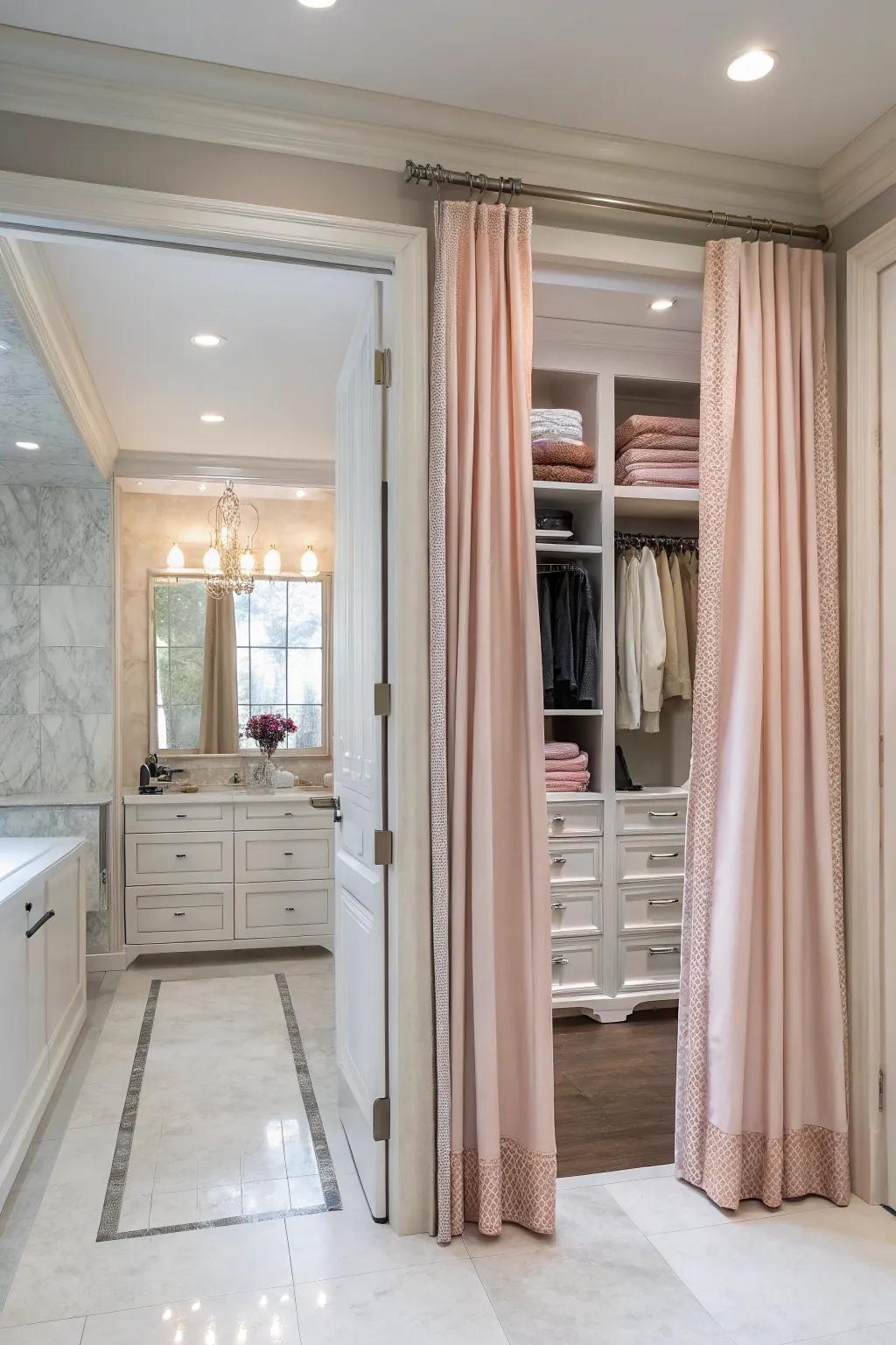 Drapes offer a delicate, versatile alternative to panels.