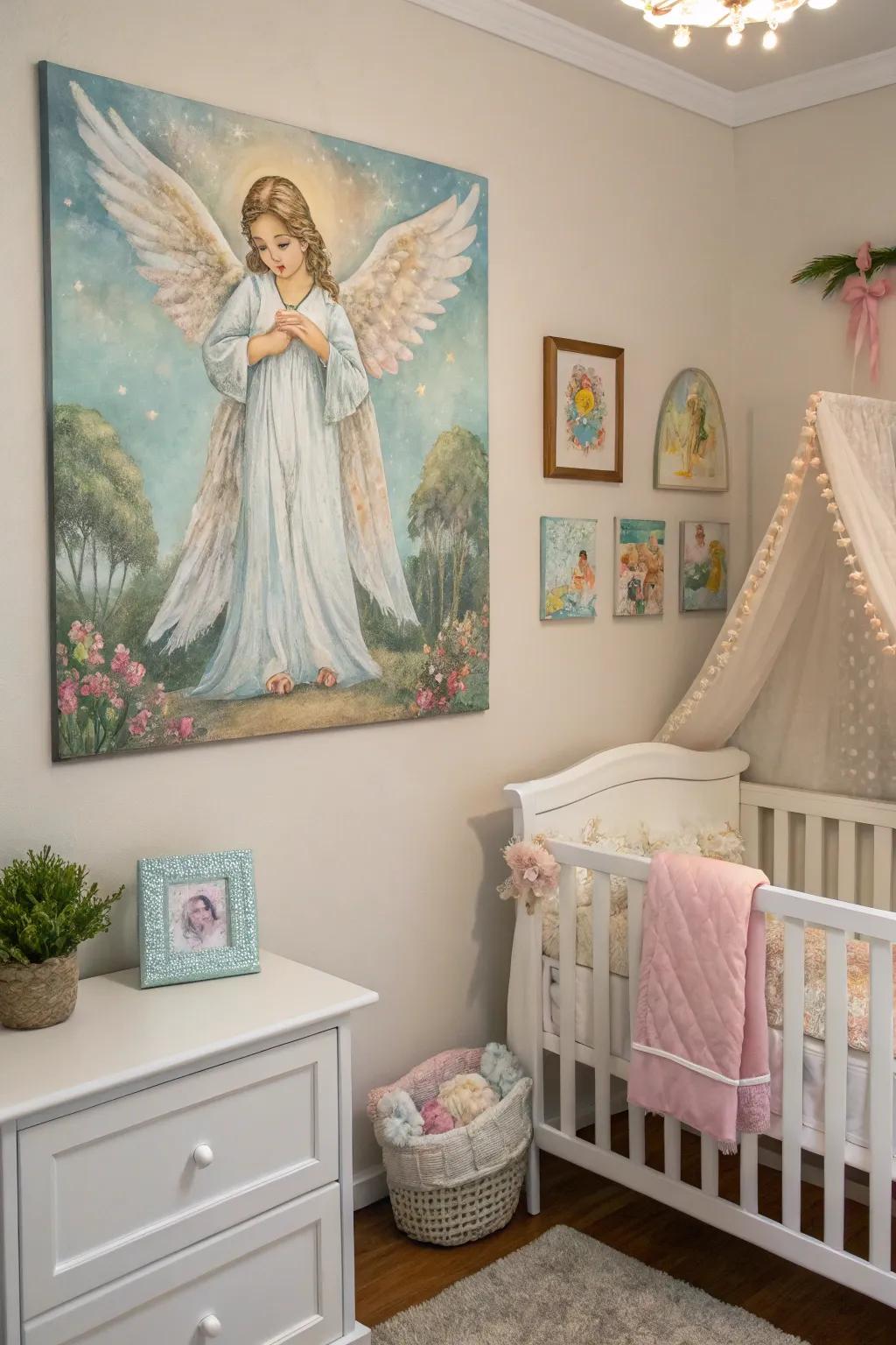 Angelic art provides a comforting presence in any room.