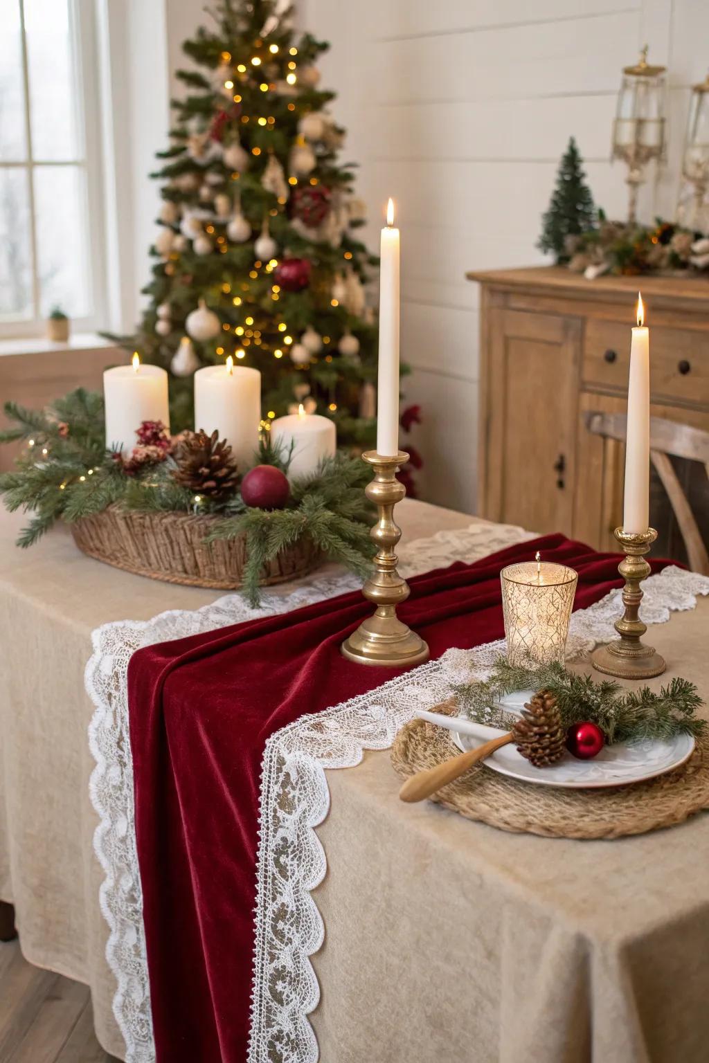 A mix of textures adds depth and interest to the table.