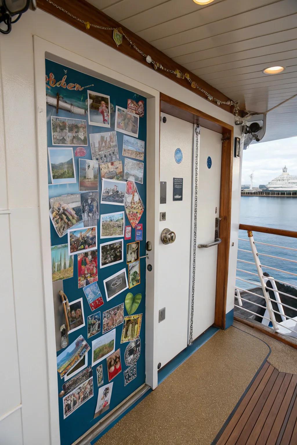 Share your travel story with a photo collage on your cruise door.