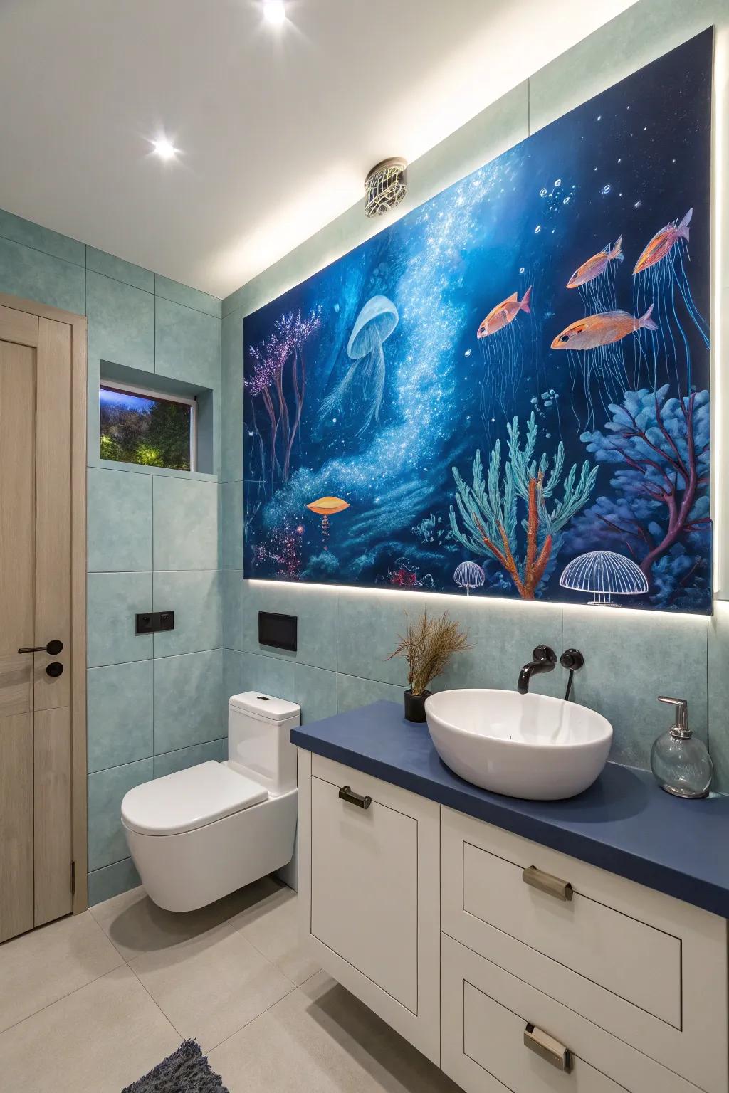 Explore the depths with an underwater painting