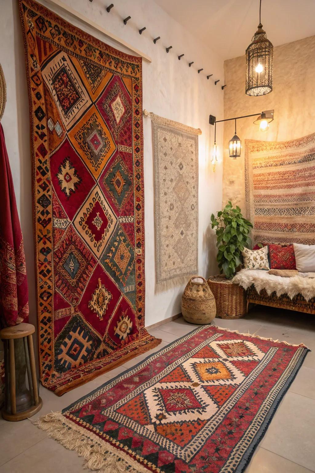 A room enhanced with international accents for an eclectic touch.