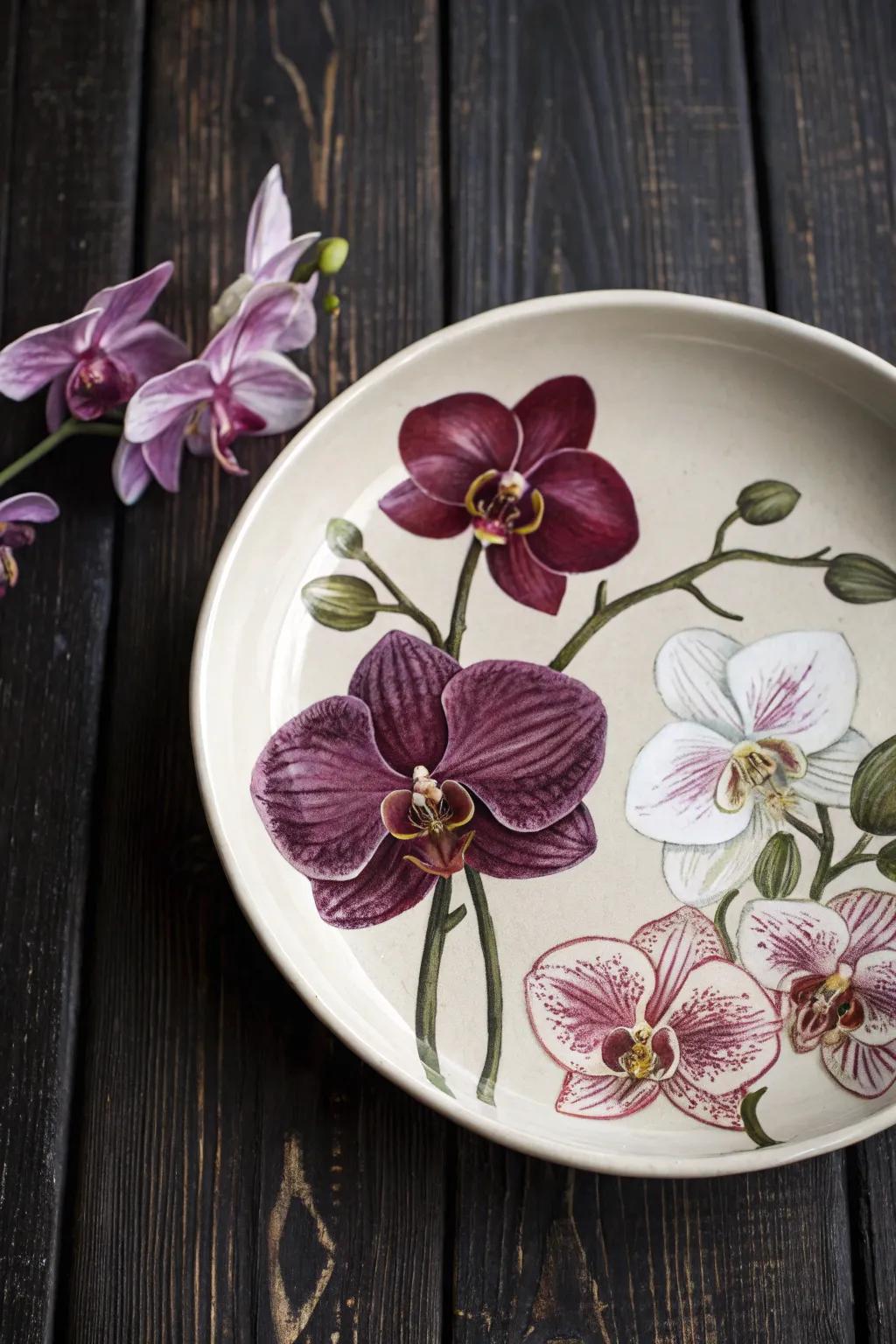 Orchids add an exotic and sophisticated touch to your plates.