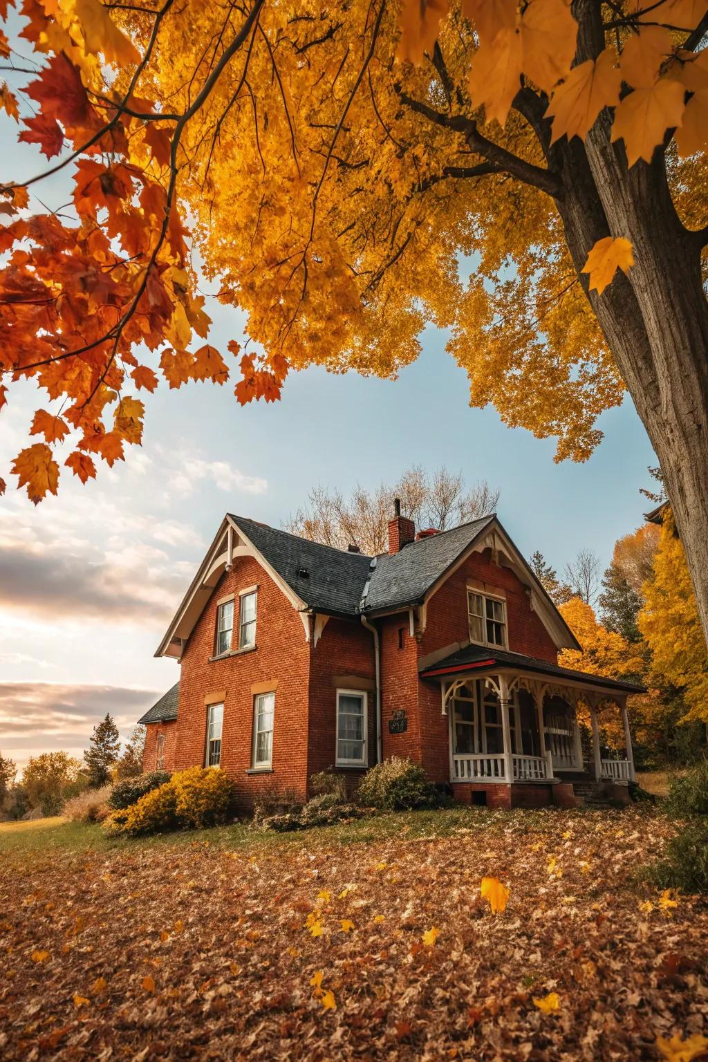 Brick red foundations add classic charm.